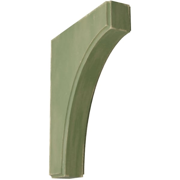 Ekena Millwork 1 3/4"W x 8"D x 10"H Clarksville Wood Vintage Decor Bracket, Restoration Green BKTWD02X08X10CVGR - main